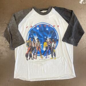 Vintage The Jackson 5 Band Tee Michael Jackson 1984 Raglan Shirt tour concert